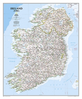Írsko Classic 91x76cm lamino, lišty NGS nástenná mapa 