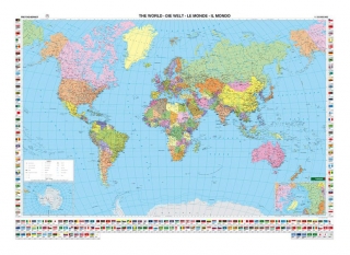 nástenná mapa Svet politický 121x175cm, 1:25mil lamino, lišty