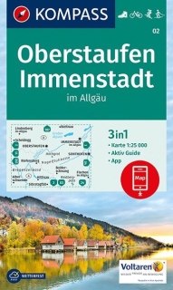 KOMPASS 02 Oberstaufen, Immenstadt im Allgäu 1:25t turistická mapa