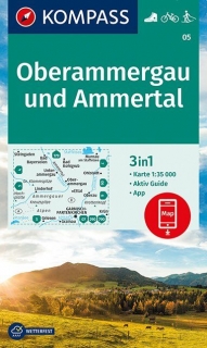 KOMPASS 05 Oberammergau und Ammertal 1:35t turistická mapa