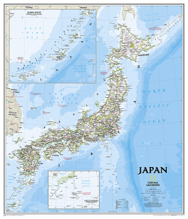 Japonsko Classic 74x64cm lamino, lišty NGS nástenná mapa 