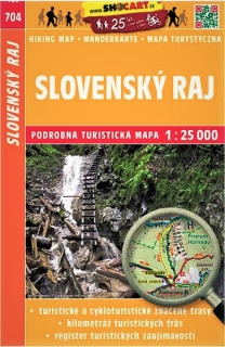 704 Slovenský Raj 1:25tis podrobná turistická mapa SHOCart / 2018