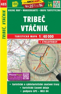 483 Tribeč, Vtáčnik turistická mapa 1:40t SHOCart