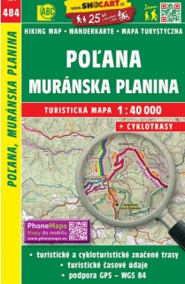 484 Poľana, Muránska planina turistická mapa 1:40t SHOCart