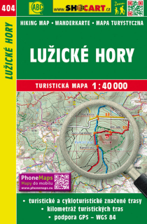 404 Lužické hory turistická mapa 1:40t SHOCart