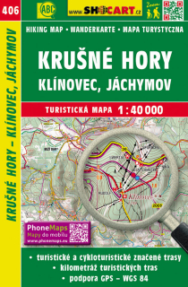 406 Krušné hory - Klinovec, Jachymov turistická mapa 1:40t SHOCart