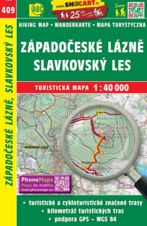 409 Západočeské kúpele, Slavkovský les turistická mapa 1:40t SHOCart