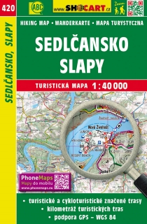 420 Sedlčansko, Slapy turistická mapa 1:40t SHOCart