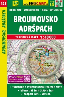 425 Broumovsko Adršpach turistická mapa 1:40t SHOCart