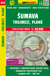 435 Šumava - Trojmezí, Pláne turistická mapa 1:40t SHOCart