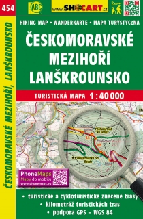 454 Českomoravské medzihorie, Lanškrounsko turistická mapa 1:40t SHOCart
