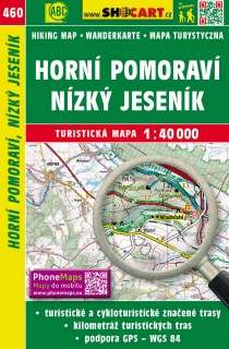 460 Horní Pomoraví, Nízký Jeseník turistická mapa 1:40t SHOCart