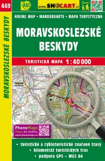 469 Moravskoslezské Beskydy turistická mapa 1:40t SHOCart
