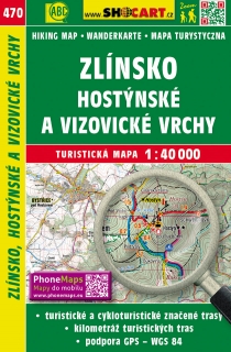 470 Zlínsko, Hostýnske a Vizovické vrchy turistická mapa 1:40t SHOCart