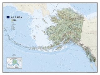  Aljaška 77x103cm lamino, lišty NGS  nástenná mapa 