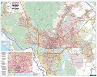 nástenná mapa Bratislava Office 77x111cm lamino, plastové lišty