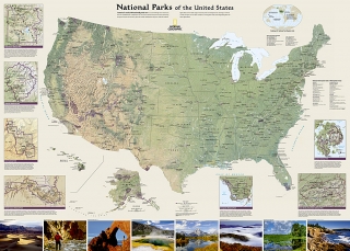USA národné parky 77x107cm lamino, lišty NGS