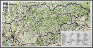 nástenna mapa Slovensko automapa 1:400tis, 64x120cm lamino, plastové lišty