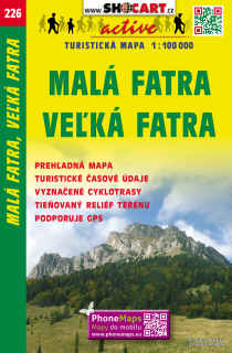 226 Malá Fatra, Veľká Fatra turistická mapa 1:100t SHOCart