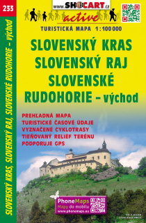 233 Slovenský kras, Slovenský Raj, Slovenské rudohorie turistická mapa 1:100t