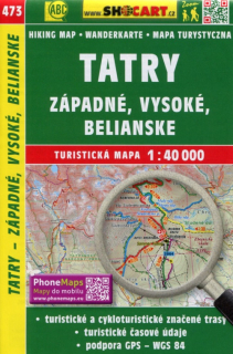 473 Tatry - Západné, Vysoké, Belianske turistická mapa 1:40t SHOCart
