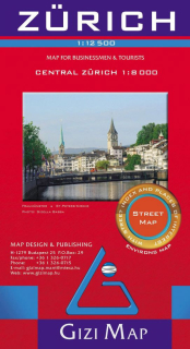 Zürich 1:12,5tis plán mesta skladaná mapa