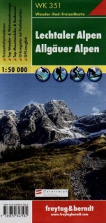 WK351 Lechtaler Alpen, Allgäuer Alpen 1:50t turistická mapa FB