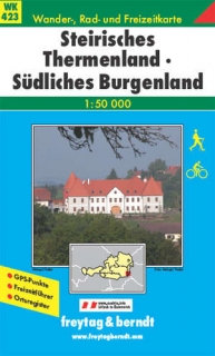 WK423 Steirisches Thermenland, Südliches Burgenland 1:50t turistická mapa FB