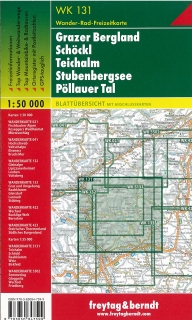 WK131 Grazer Bergland, Schöckl, Teichalm, Stubenbergsee 1:50t turistická mapa FB