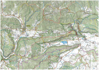 Slovenský kras,Slov.Raj,Slov.rudohorie 66x84,5cm turistická nástenná mapa 1:100t