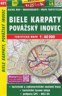 481 Biele Karpaty, Považský Inovec turistická mapa 1:40t SHOCart
