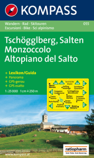 KOMPASS 055 Tschögglberg, Salten Monzoccolo 1:25t turistická mapa