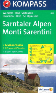 KOMPASS 056 Sarntaler Alpen, Monti Sarentini 1:25t turistická mapa