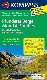 KOMPASS 081 Pfunderer Berge, Monti di Fundres 1:25t turistická mapa