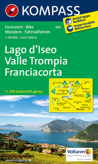 KOMPASS 106 Lago d´Iseo,Valle Trompia, Franciacorta 1:50t turistická mapa