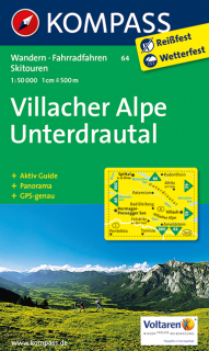 KOMPASS 64 Villacher Alpe, Unterdrautal 1:50t turistická mapa