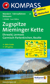 KOMPASS 25 Zugspitze, Mieminger Kette 1:50t turistická mapa