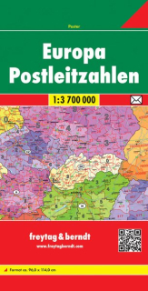 Európa PSČ 1::3,7mil skladaná mapa Freytag Berndt